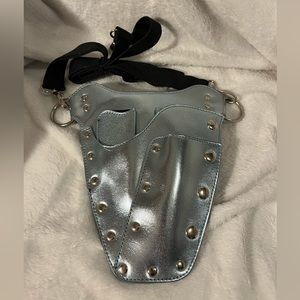 Sparkle Blue Metallic Shear Shoulder Bag